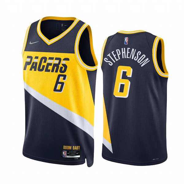 Men's NBA Indiana Pacers Lance Stephenson 2022-23 Navy #6 75th Diamond City Edition Jersey