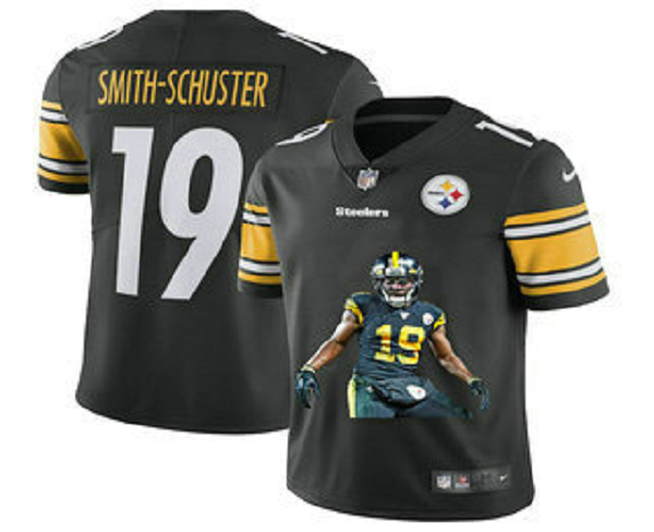 Men's Pittsburgh Steelers #19 JuJu Smith-Schuster Black Player Portrait Edition 2020 Vapor Untouchable Stitched NFL Nike Limited Jerseys