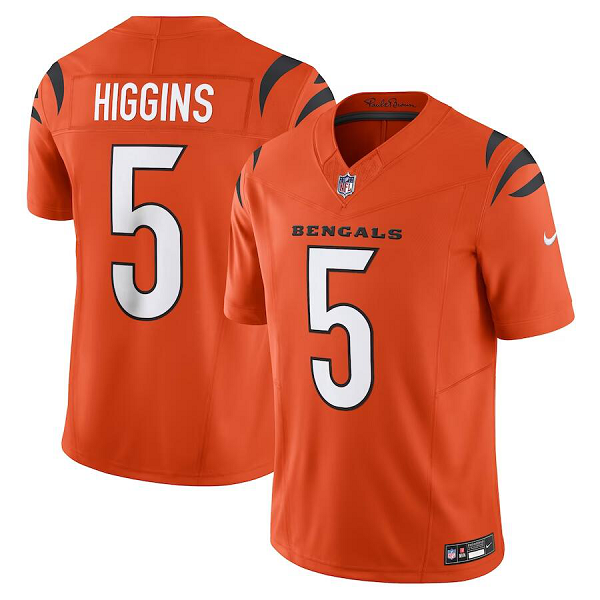 Men's Cincinnati Bengals #5 Tee Higgins Nike Orange Vapor F.U.S.E. Limited NFL Jersey