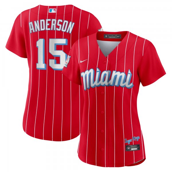 Women's Miami Marlins Brian Anderson Nike Red City Connect Replica Player Jersey