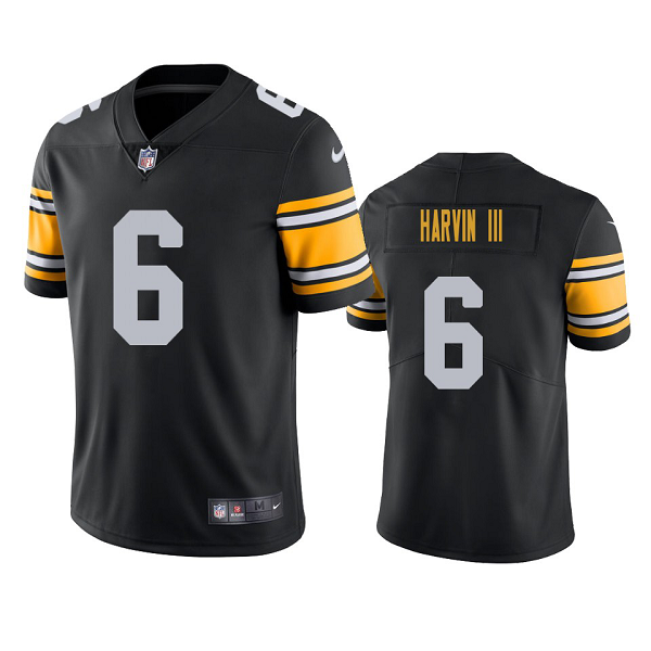 Men's Nike NFL Pittsburgh Steelers Harvin III #6 Black Limited Jersey