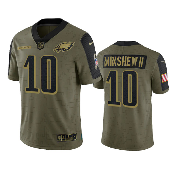 Philadelphia Eagles Gardner Minshew II Olive 2021 Salute To Service Men's Limited NFL Jersey