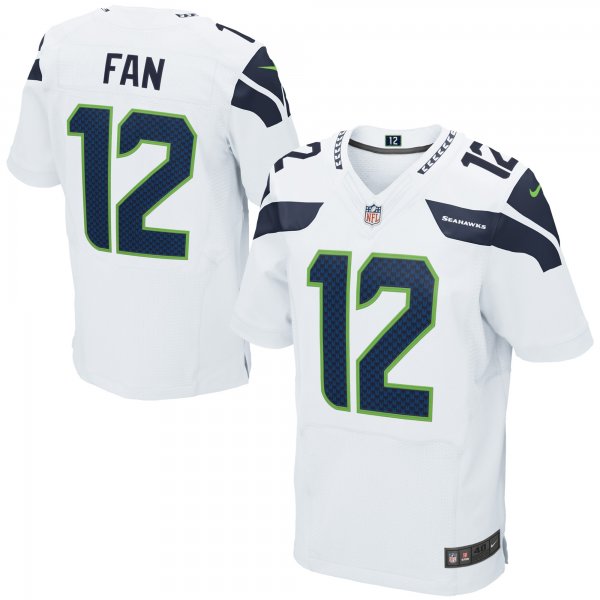 Mens Seattle Seahawks 12s Nike White Elite Jersey