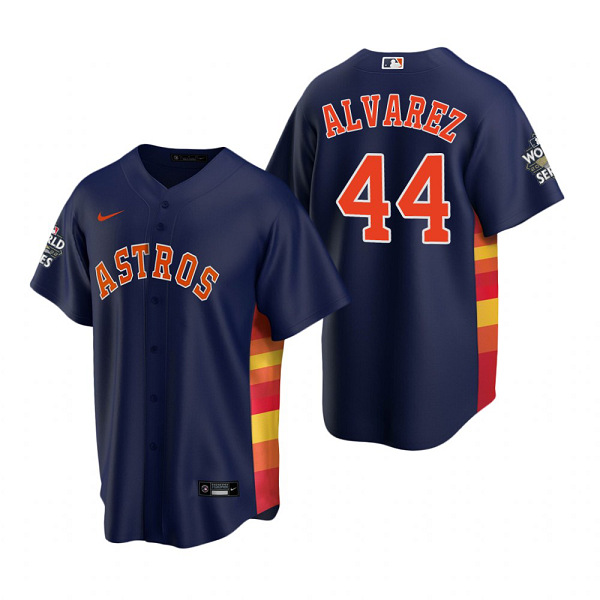 Men's Houston Astros Yordan Alvarez Navy 2022 World Series Cool Base Jersey