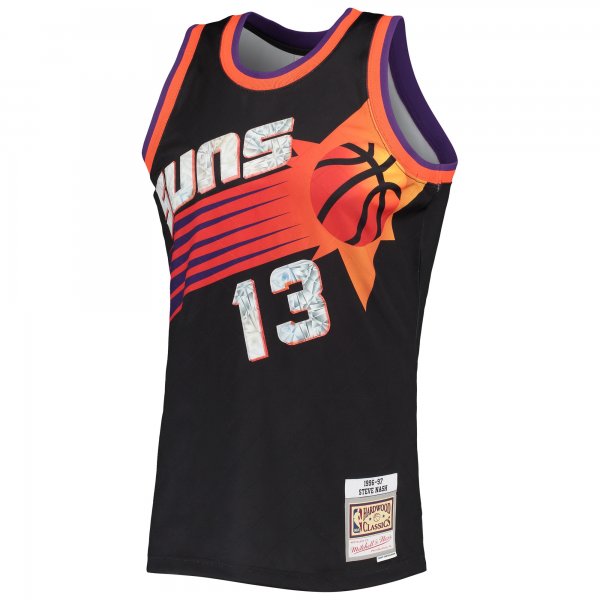 Men's Phoenix Suns Steve Nash Mitchell & Ness Black 1996/97 Hardwood Classics NBA 75th Anniversary Diamond Swingman Jersey