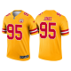 Men's Kansas City Chiefs #95 Chris Jones Yellow 2021 Limited NFL Jersey