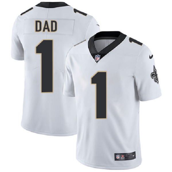 Men's Nike New Orleans Saints #1 Dad White Vapor Untouchable Limited NFL Jersey