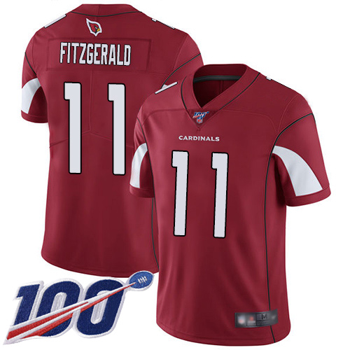 Arizona Cardinals #11 Larry Fitzgerald Red Team Color Men's Stitched NFL 100th Season Vapor Limited Jersey