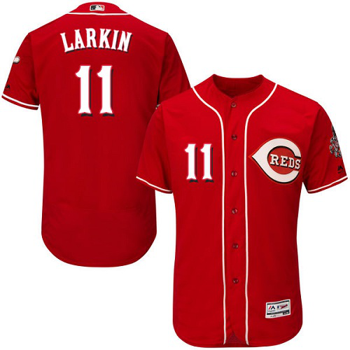 Cincinnati Reds #11 Barry Larkin Red Flexbase Collection Stitched MLB Jersey