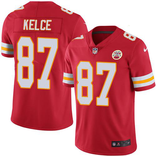 Nike Kansas City Chiefs #87 Travis Kelce Red Team Color Youth Stitched NFL Vapor Untouchable Limited Jersey