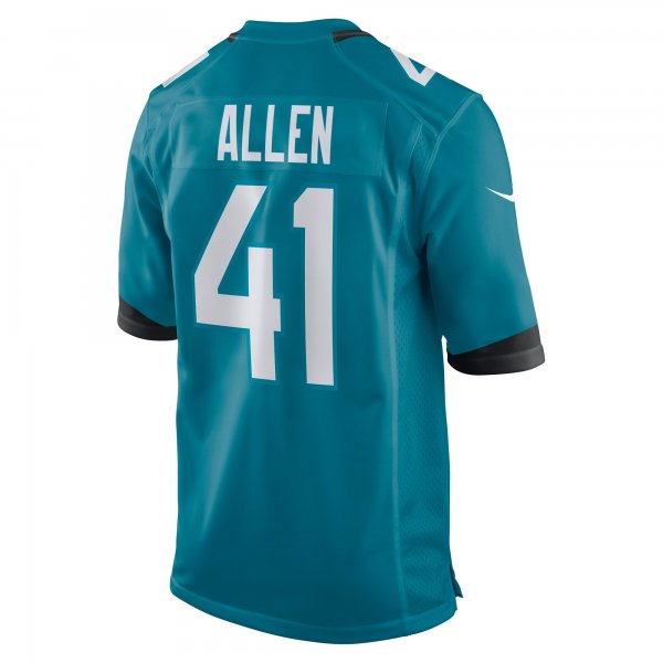 Men's Jacksonville Jaguars Josh Allen Nike Teal Game Jersey