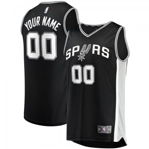 Men's San Antonio Spurs Fanatics Black Fast Break Custom Replica Jersey - Icon Edition