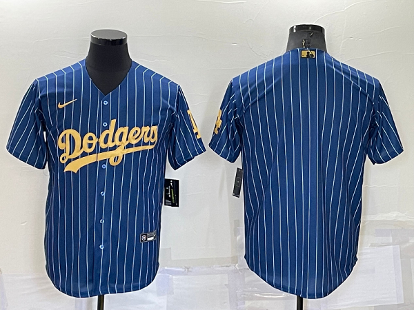 Men's Nike Los Angeles Dodgers Blank Blue Gold Throwback Cool Base MLB Jersey