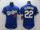 Men's Los Angeles Dodgers 22 Kershaw Blue Flexbase 2021 Nike MLB Jerseys