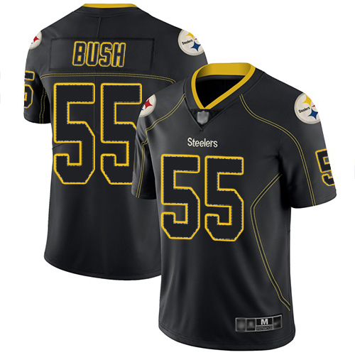 Pittsburgh Steelers #55 Devin Bush Lights Out Black Men's Stitched NFL Limited Rush Jersey