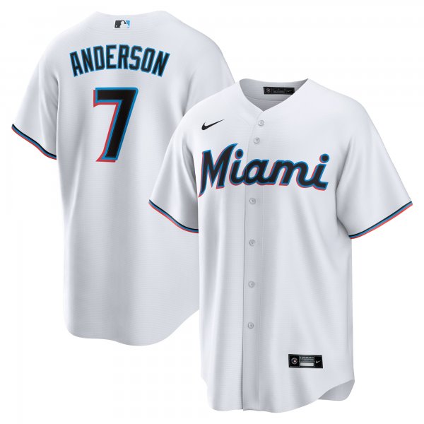 Men's Miami Marlins Tim Anderson Nike White Home Replica Player Jersey