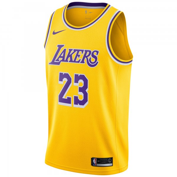 Men's Los Angeles Lakers LeBron James Nike Gold Swingman Player Jersey - Icon Edition