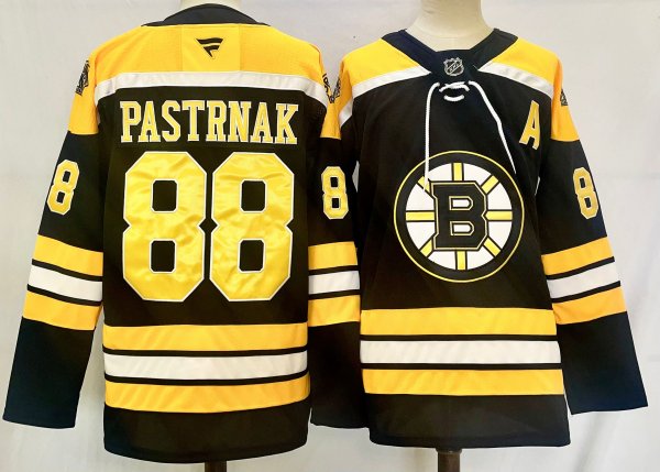 Men's #88 David Pastrnak Boston Bruins Black City Edition Jersey