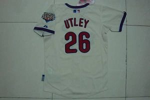 Philadelphia Phillies #26 Chase Utley Stitched Cream Youth MLB Jersey