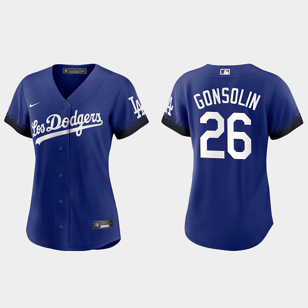 Women Los Angeles Dodgers Tony Gonsolin Royal 2021 City Connect Replica Jersey