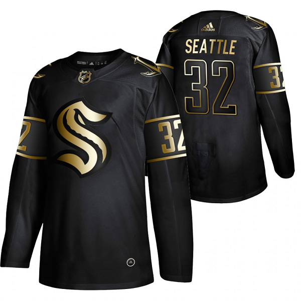 Seattle Kraken 32nd Club Black Golden Edition Limited Jersey