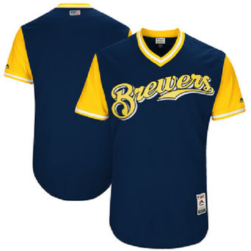 Men's Milwaukee Brewers Majestic Navy 2017 Players Weekend Team Jersey