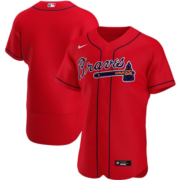 Men's Nike Atlanta Braves Blank Red Alternate 2020 Official Team MLB Jersey