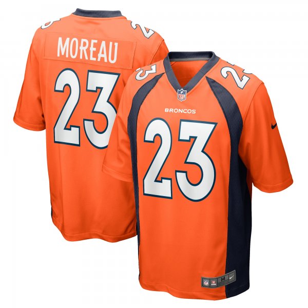 Men's Denver Broncos Fabian Moreau Nike  Orange Team Game Jersey