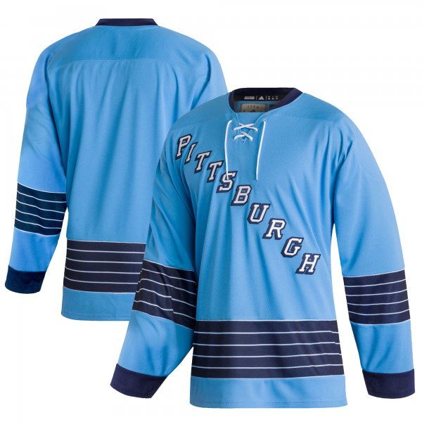 Men's Pittsburgh Penguins adidas Light Blue Team Classics Blank Jersey