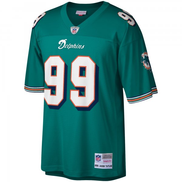 Men's Miami Dolphins Jason Taylor Mitchell & Ness Aqua Legacy Replica Jersey