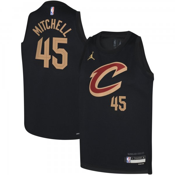 Youth Cleveland Cavaliers Donovan Mitchell Jordan Brand Black Swingman Jersey - Statement