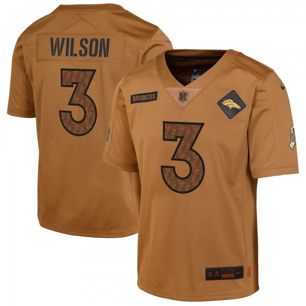 Youth Denver Broncos Russell Wilson Nike Brown 2023 Salute To Service Limited Jersey