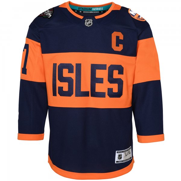 Youth New York Islanders Anders Lee Navy 2024 NHL Stadium Series Premier Player Jersey