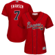 Atlanta Braves #7 Dansby Swanson Red Alternate Women's Stitched MLB Jersey