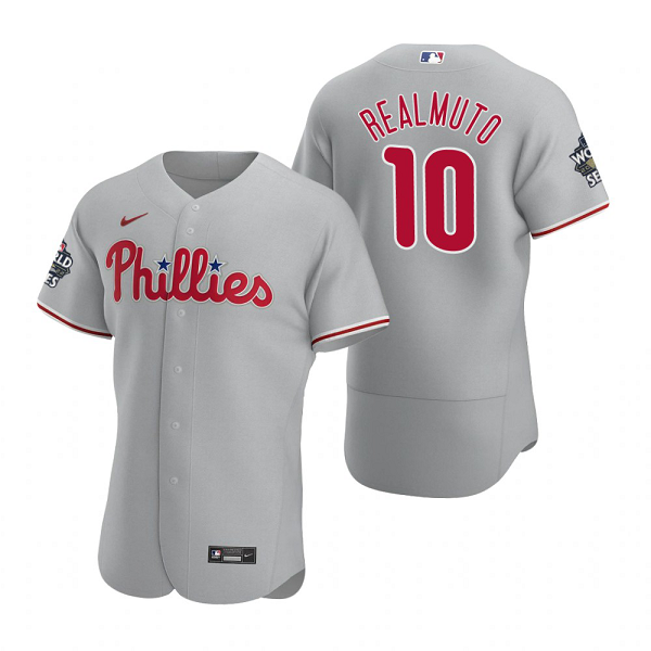 Philadelphia Phillies J.T. Realmuto Gray 2022 World Series Flex Base Jersey