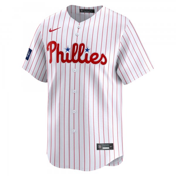 Men's Philadelphia Phillies Kyle Schwarber Nike White 2024 MLB World Tour London Series Home Limited Player Jersey