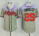 Mitchell And Ness 1995 Atlanta Braves #29 John Smoltz Grey Throwback Stitched MLB Jersey