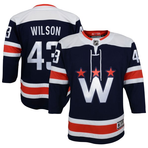 Youth Washington Capitals Tom Wilson Navy 2020/21 Alternate Premier Player Jersey