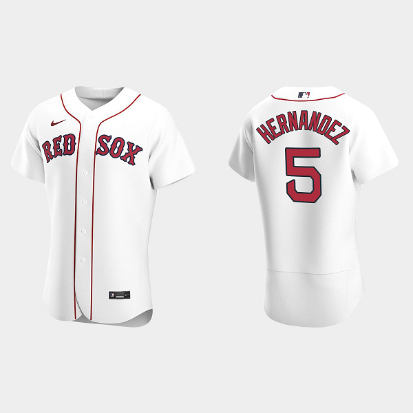 Men's Boston Red Sox #5 Enrique Hernandez Flex Base Home MLB Jersey - White