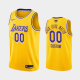 Men's Los Angeles Lakers #00 Custom 2020 Finals Bound Yellow Black Lives Matter Icon NBA Jerseys