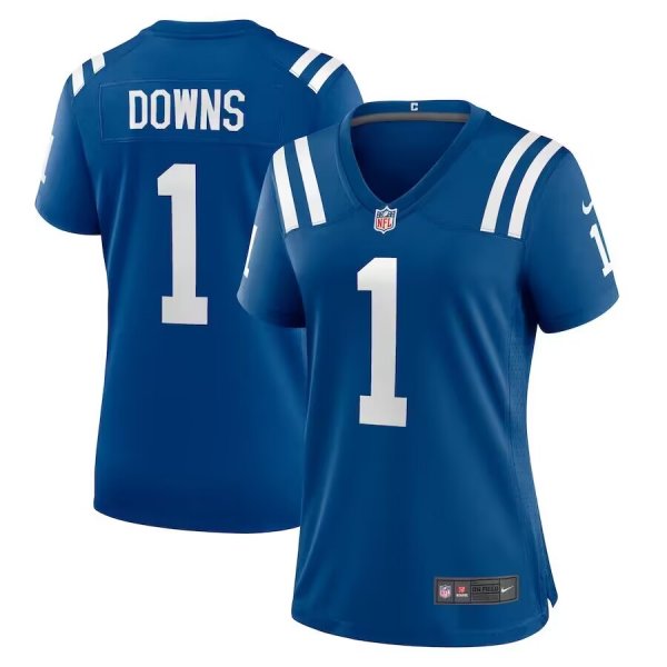 Women's Indianapolis Colts #1 Josh Downs Nike Royal Team Game Jersey