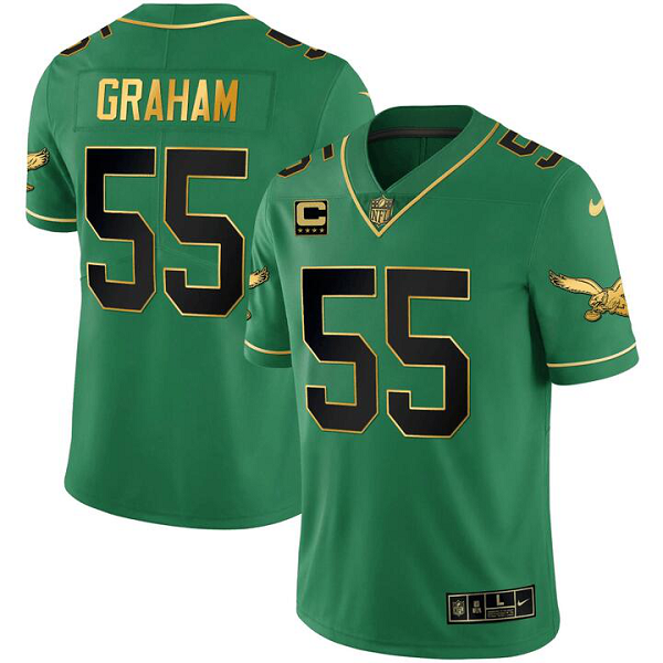 Men's Philadelphia Eagles #55 BRANDOM GRAHAM Nike Black Kelly Jersey