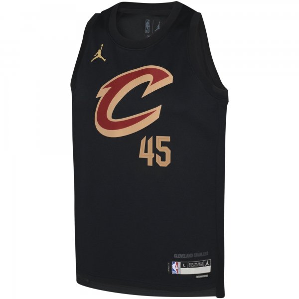 Youth Cleveland Cavaliers Donovan Mitchell Jordan Brand Black Swingman Jersey - Statement