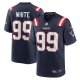 Men's New England Patriots Keion White Nike  Navy Team Game Jersey