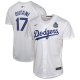 Youth #17 Los Angeles Dodgers Shohei Ohtani Nike White 2024 World Series Game Jersey