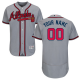 Atlanta Braves Gray Men's Customized Flex Base MLB Jersey