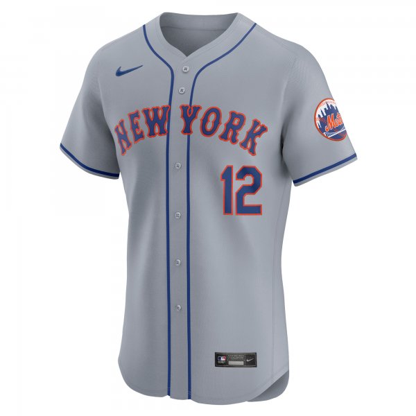 Men's New York Mets Francisco Lindor Nike Gray Road Elite Player Jersey