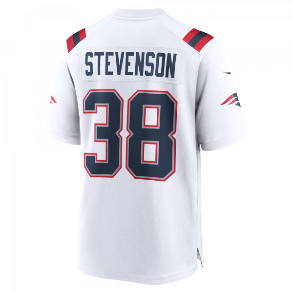 Men's New England Patriots Rhamondre Stevenson Nike White Game Player Jersey