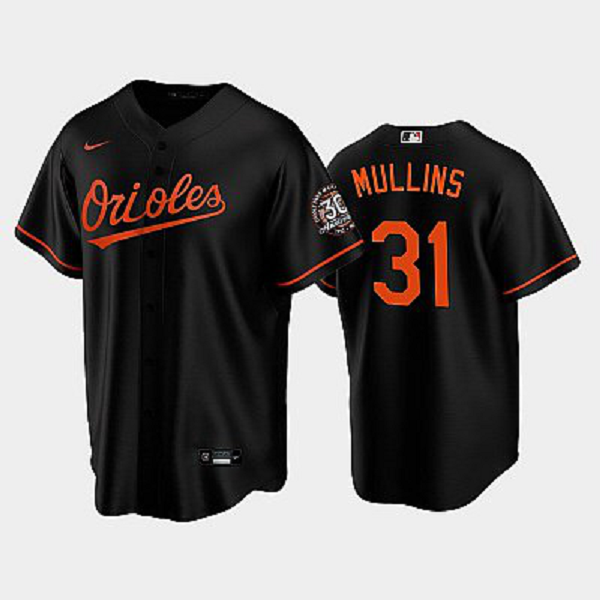 Men's Baltimore Orioles #31 Cedric Mullins Cool Base Alternate MLB Jersey - Black