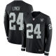 Men's Las Vegas Raiders #24 Marshawn Lynch Nike Black Therma Long Sleeve Jersey